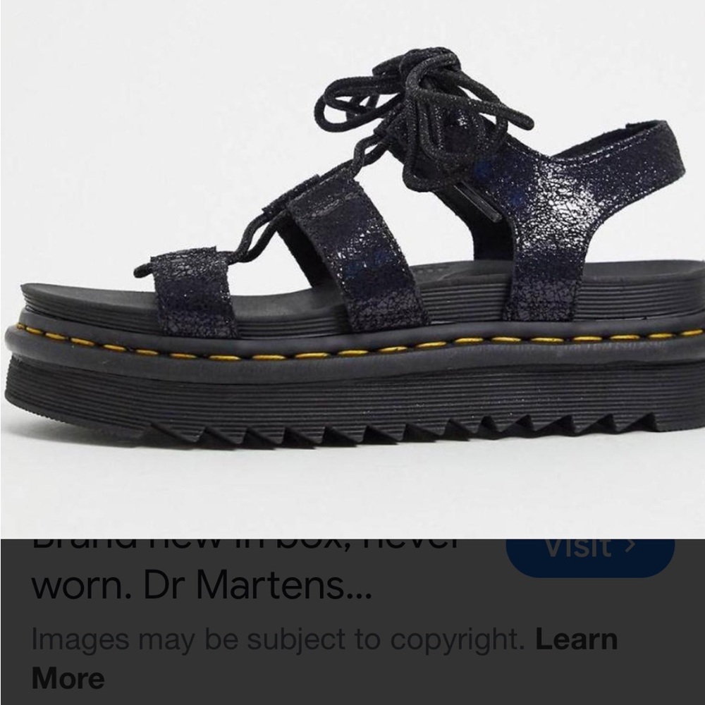 ✔️#66 Dr. Martens Black Glitter Platform Nartilla Gladiator Sandals - Picture 2 of 9